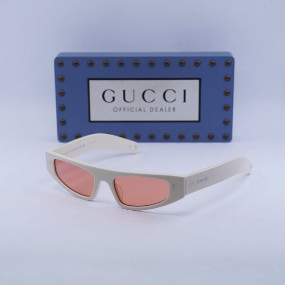Final Price! Gucci GG1634S 005 Ivory/Red Sunglasses - Picture 5 of 11